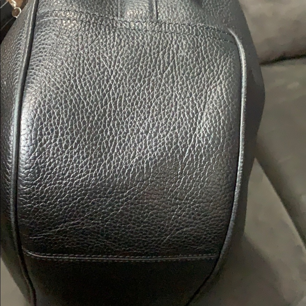 Leather black Coach shoulder bag w/ gold hardware! - Picture 6 of 8
